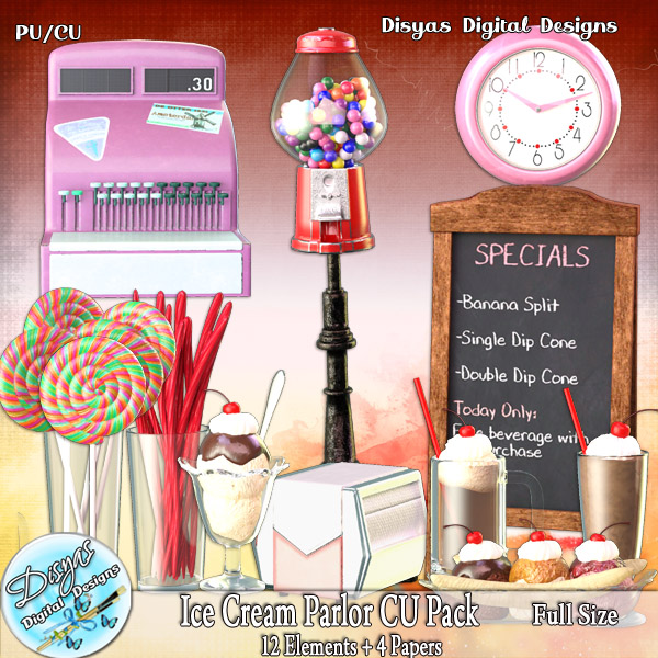 ICE CREAM PARLOR CU/PU PACK - FULL SIZE - Click Image to Close